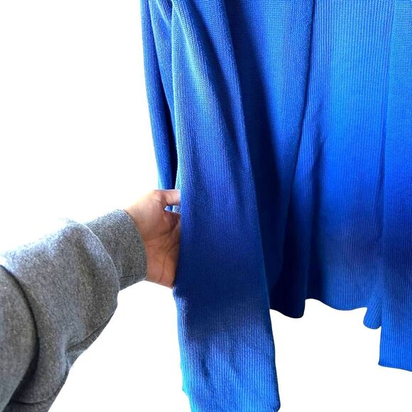 Talbots Cotton Blend Knitted Side Zipper Open Cardigan LP - Picture 6 of 7